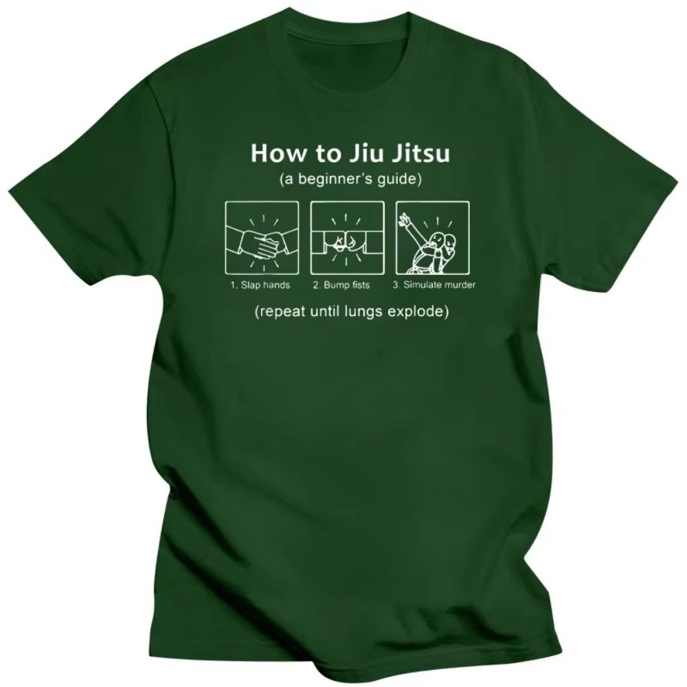 Novinka BJJ Darčeky Pre začiatočníkov Vtipný sprievodca brazílskym jiu-jitsu Tričká s grafikou Bavlnené Streetwear Krátke rukávy Klasické tričko