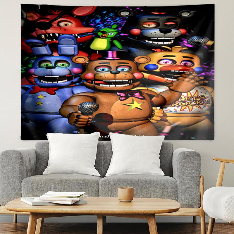 Five Nights At Bears Horror Tapestry Hanging for Bedroom,Livingroom, Playroom,Decor Art Room Wall Tapestry Holiday and Birthday Gifts