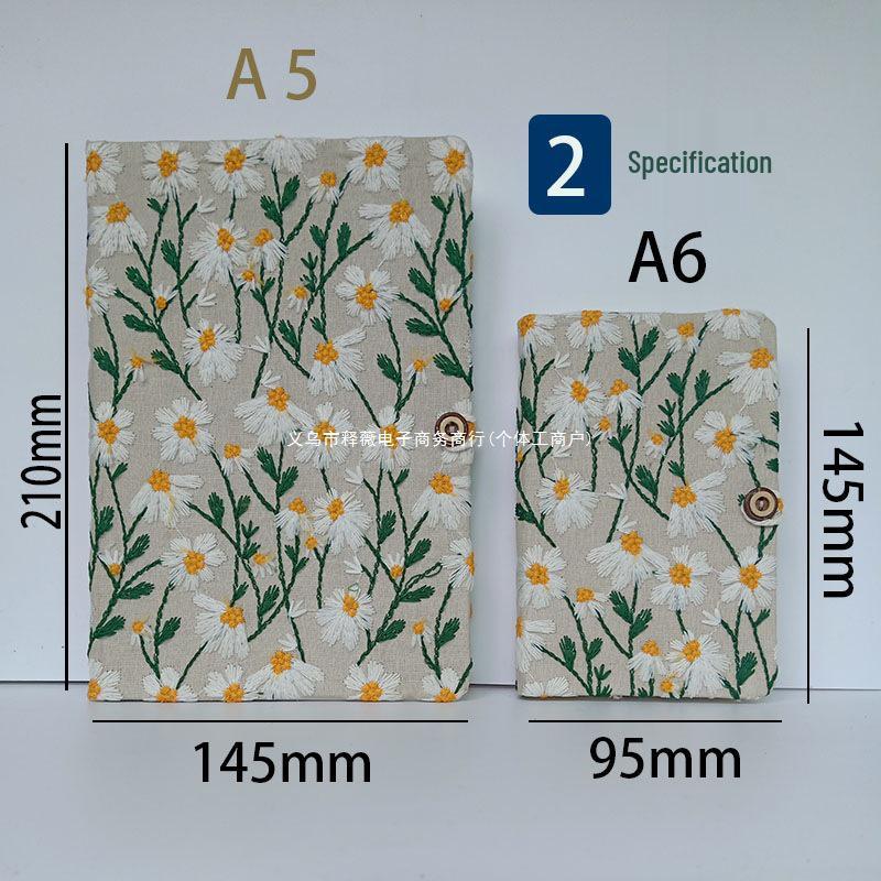 A6 Embroidery Cloth Notebook: Student Planner & Diary
