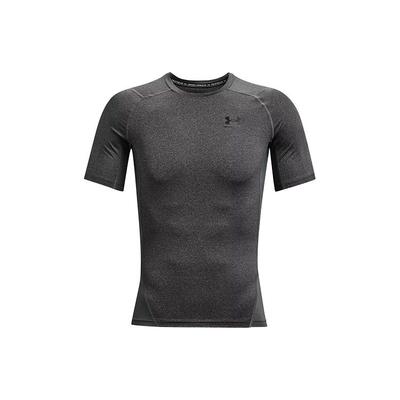 HeatGear Training Sports Short-Sleeve Fitness Top Men Tops Carbon-Heather 1361518-090