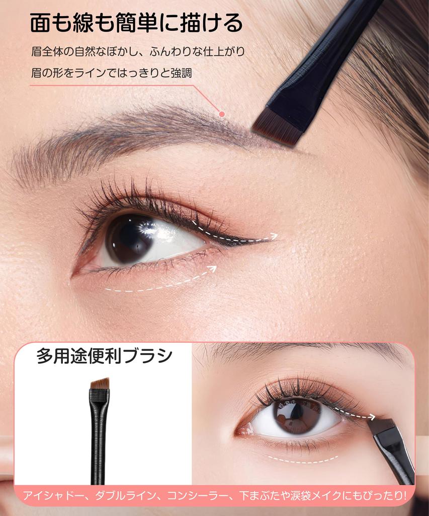 Eye Makeup Brush Set Suitable for and Contouring Compact Design Comes with a Dedicated Pouch Black (6 Brushes) Concealer, Eyeshadow, Under-eye Bags,