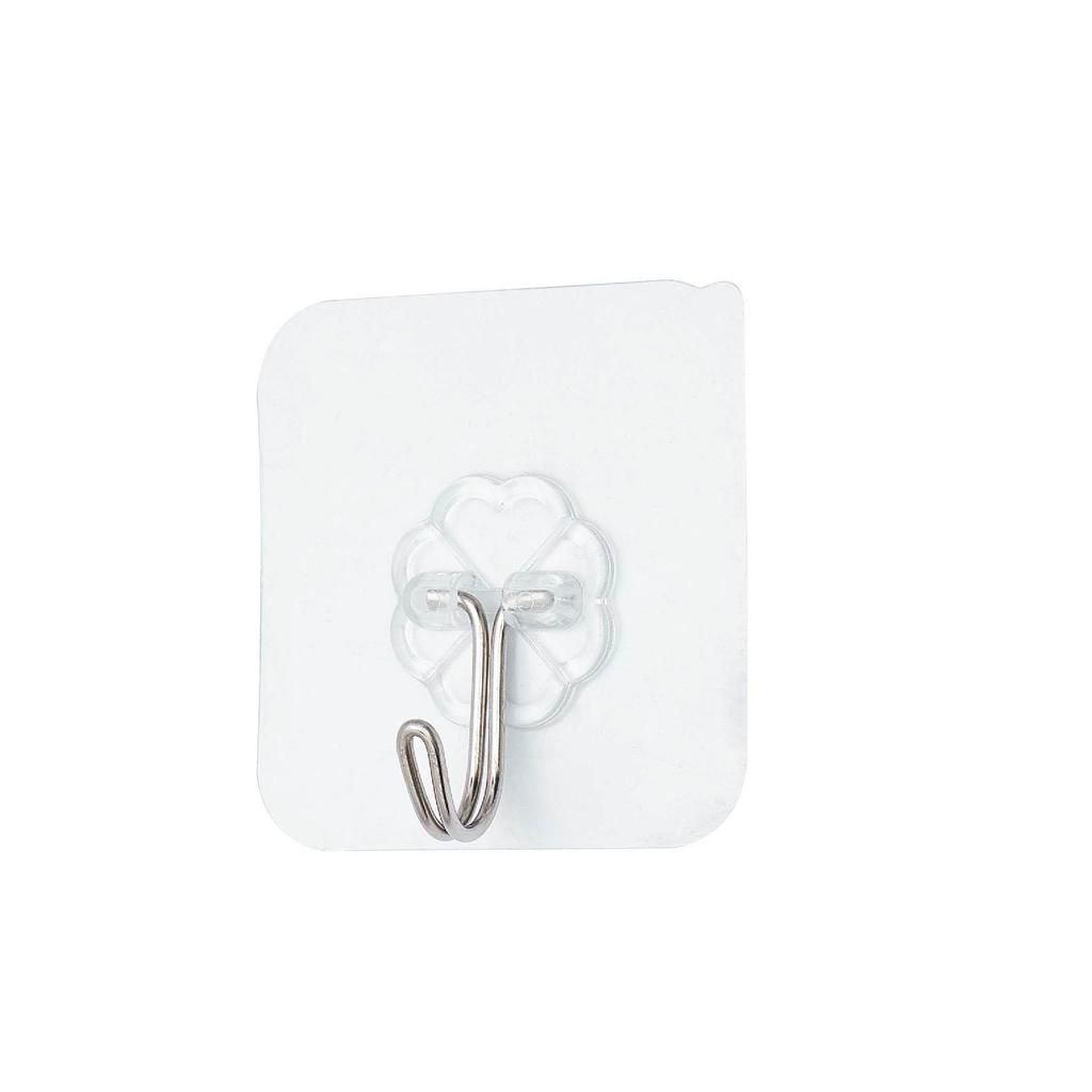 Transparent No-Drill Strong Adhesive Hooks for Bathroom & Kitchen – No Trace, High Load-Bearing Capacity