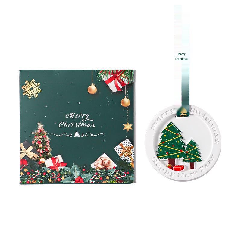 Essential Oil Christmas Ornament Set: Air Freshener & Home Decor Gift Christmas Plaster Fragrance Piece (35g)