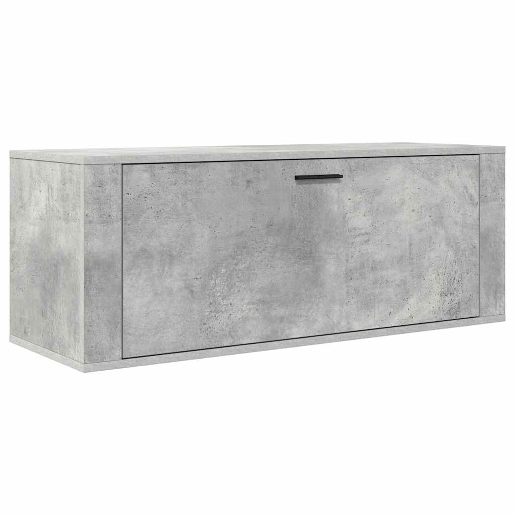 Wall Mounted Shoe Cabinet Concrete Grey 100 x 35 x 38 cm Engineered Wood