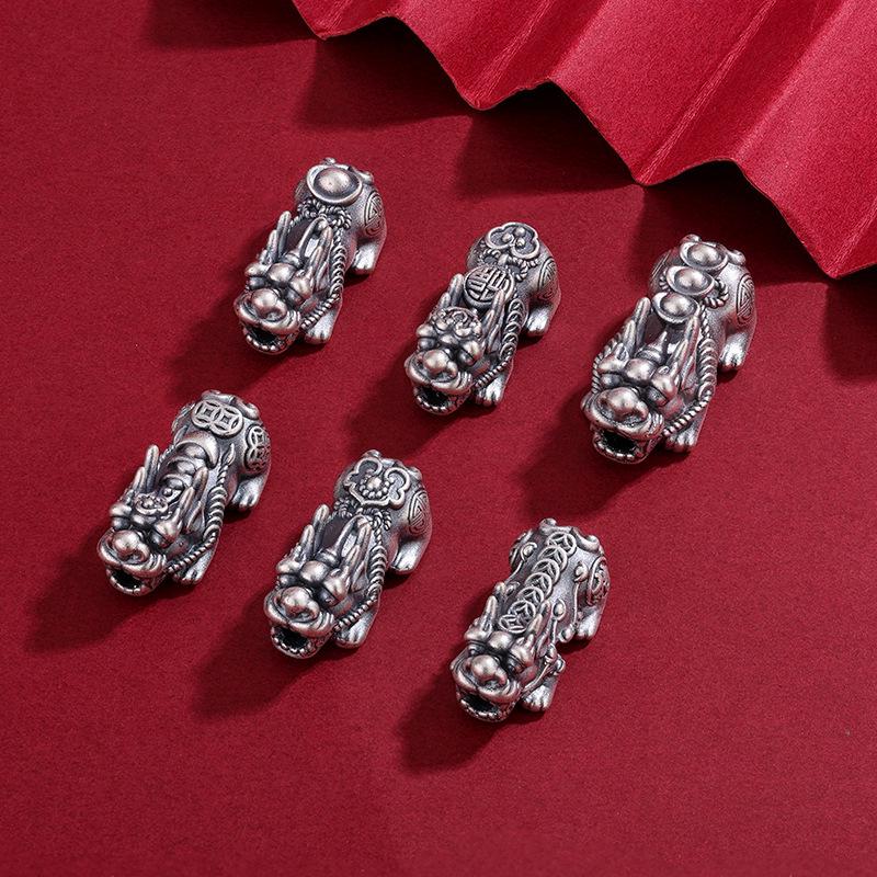 S999 Sterling Silver Pi Xiu Wealth Attracting 3D Ingot Bracelet Accessory