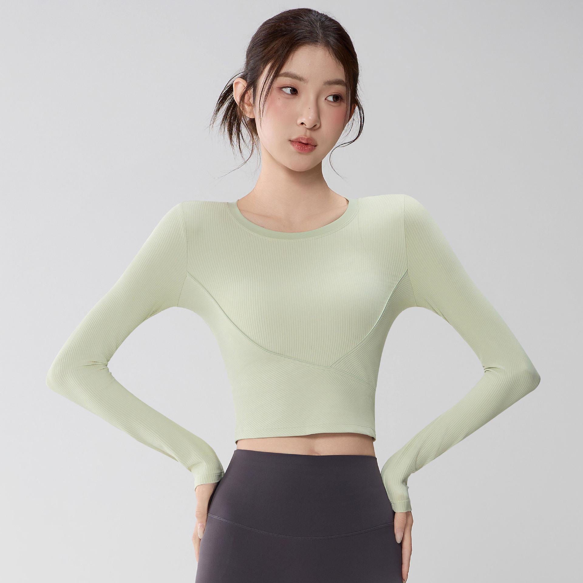 Women s Long-Sleeve Slim-Fit Pilates Yoga Top - Fashionable and Functional for Running and Fitness Small