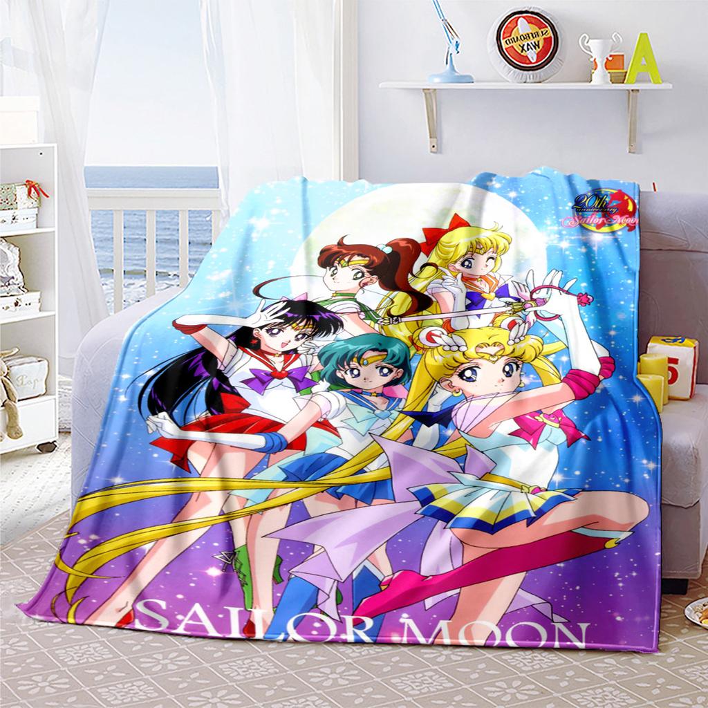 Japanese anime cute cartoon theme Sailor Moon Tsukino Usagi blanket suitable for home beds, sofa covers, office nap, outdoor warm blankets O8