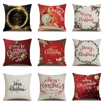 Christmas Bedroom Single-sided Pillowcase Living Room Linen Car Pillowcase Sofa Pillowcase Bedside Cushion Cover