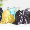 Animal Resin Desktop Decor With Crystal Chips For Gift And Home Office