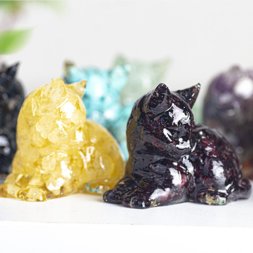 Animal Resin Desktop Decor With Crystal Chips For Gift And Home Office