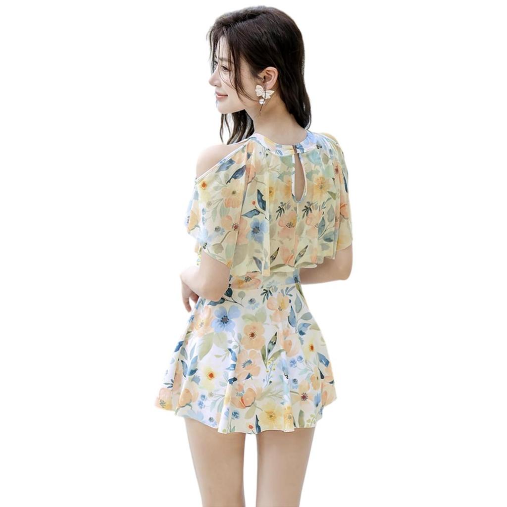 F.DYRAA Women's Swimsuit Dress Slimming Cover-Up Spa Resort Swimming Pool Three-Piece Set