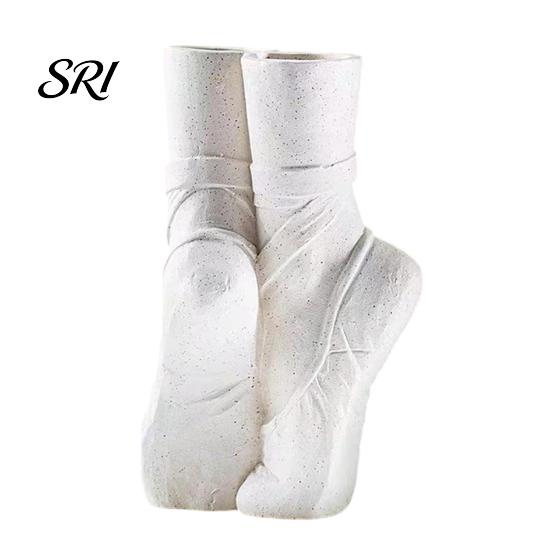 Ballet Pointe Shoe Decor Shoes Flower Vase Modern Floral Arrangement Table Centerpiece Abstract Art Dancing Unique Decorative for Coffee Office Shelf