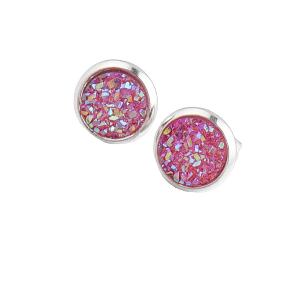 

Earrings Stainless Gift Electroplating Shiny Eardrops Fine Steel Gorgeous Studs Ear for Women Girls Birthday Party Wedding рожевий