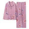 In the Elderly Pure Cotton Pajamas Women's Spring and Autumn Long-sleeved Middle-aged Mother Large Size Cardigan Set Old Lady Loungewear