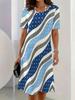 New Summer Mid-length Dress 3D Printed Design Casual for Outings and Parties