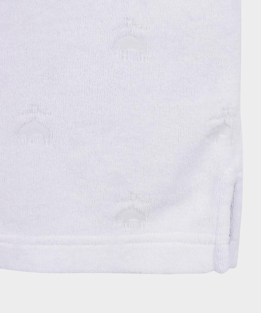BROOKS BROTHERS Terry Cloth Fleece Jacquard Short Sleeve Polo (White) (Bbntmm7686Afm)