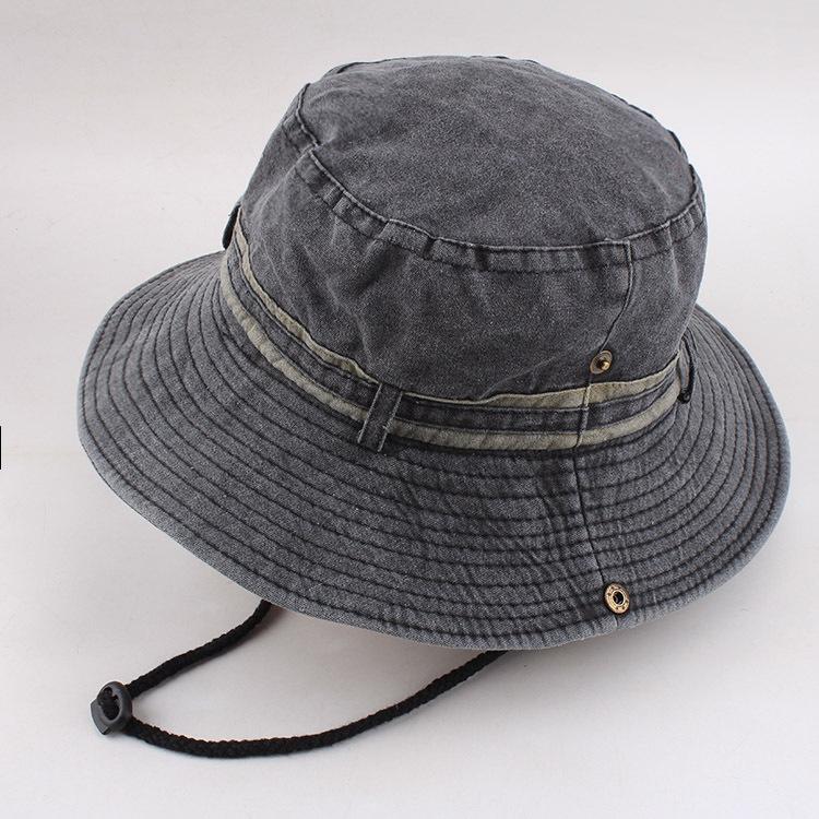 Spring and Summer Men's Bucket Hat Cotton Washed Foldable Shade Hats Casual Outdoor Camping Hat Hiking Hats