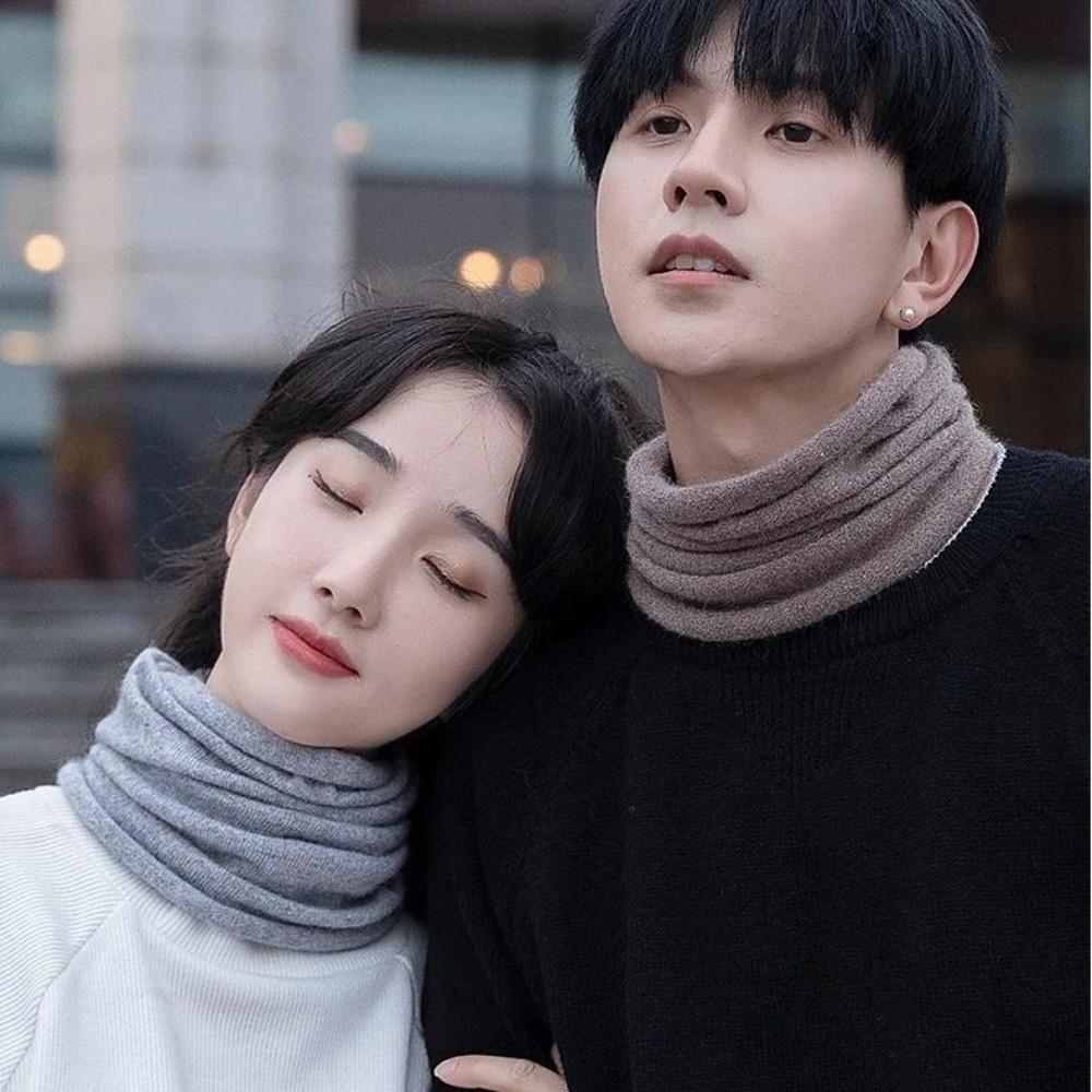 Soft Windproof Winter Neck Gaiter Cold-proof Solid Color Tube Scarf Neck Protection Cashmere Winter Scarf Men And Women