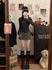 Korean Retro Leopard Print Lambswool A-Line Short Skirt - High Waist Slimming Design