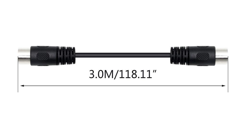 SinLoon MIDI DIN To MIDI 1ft DIN Male To Male Audio MIDI Extension Cable for MIDI Keyboards Electric MIDI Black 7DIN Cable, 7-Pin 10-Pin Cable,