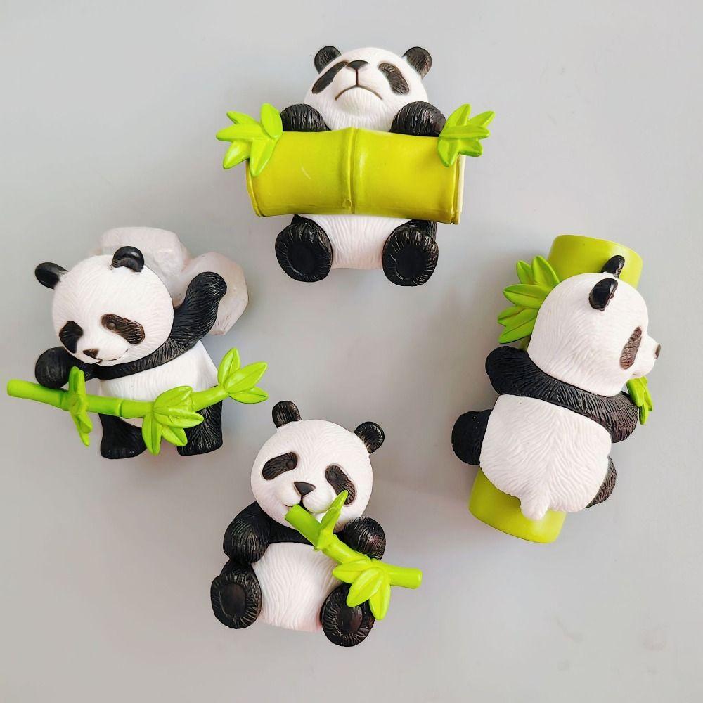 8pcs Animal Resin Miniature Panda Figurines Cartoon Cute Panda Ornament Handmade Lifelike Panda Statue Office