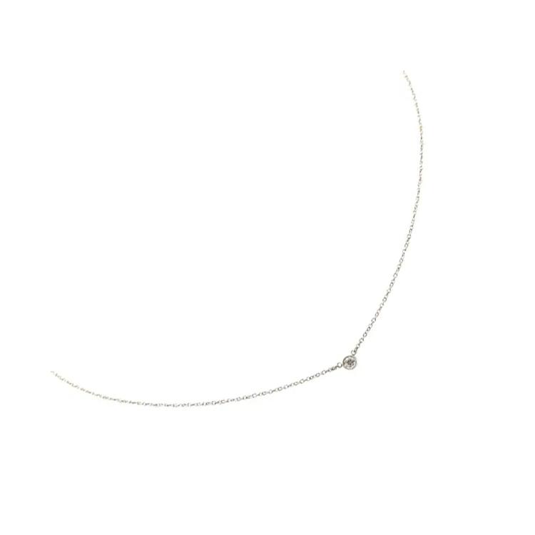 Tiffany & Co.. Logo Graviert Silber Diamant Halskette Damen Halskette RW5MI1UZ7P0KSVAF