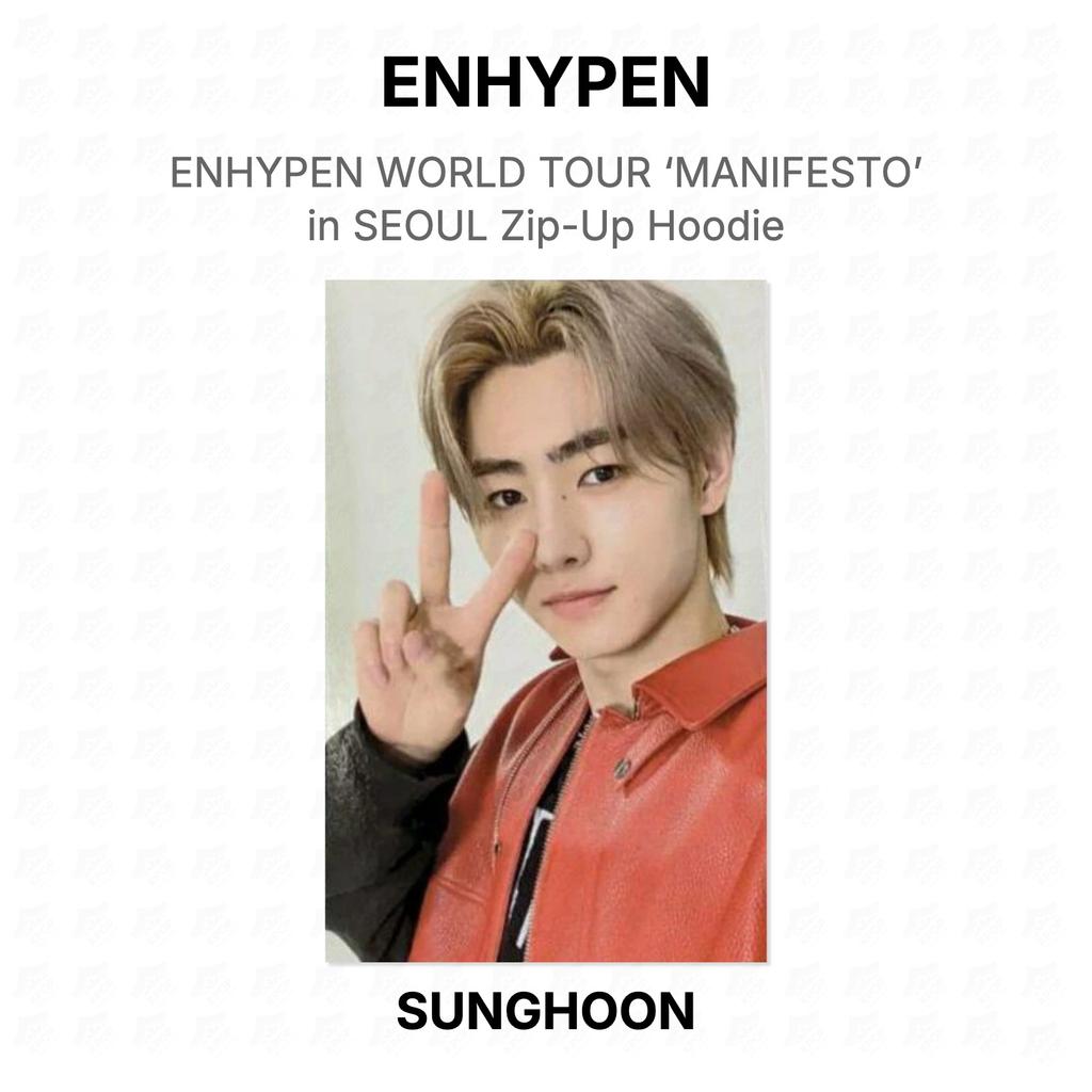 ENHYPEN WORLD TOUR ‘MANIFESTO’ in SEOUL Reißverschluss-Hoodie Offizielle Fotokarte
