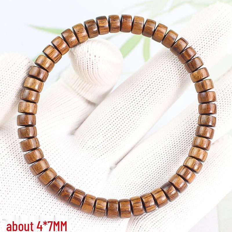 Grünes Sandelholz Pillenperlen Armband: 4*7MM Holz-Schnur für Männer & Frauen