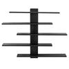 Scaffale Galleggiante per Statuine Salvaspazio Legno Parete Statuine Decorazione Espositore per Bambole Statue Ornamenti Nero 5 Ripiani