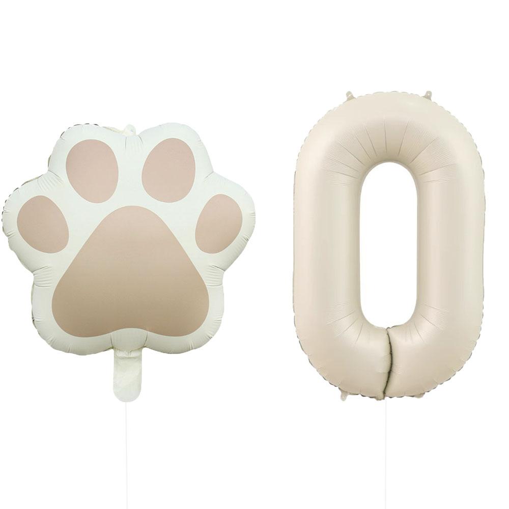 2 Pieces/Set Let Us Pawty Big Dog Paws Aluminum Balloons 32 Inch Figure 1 2 3 4 Year Old Birthday Party Decoration Balloon Baby
