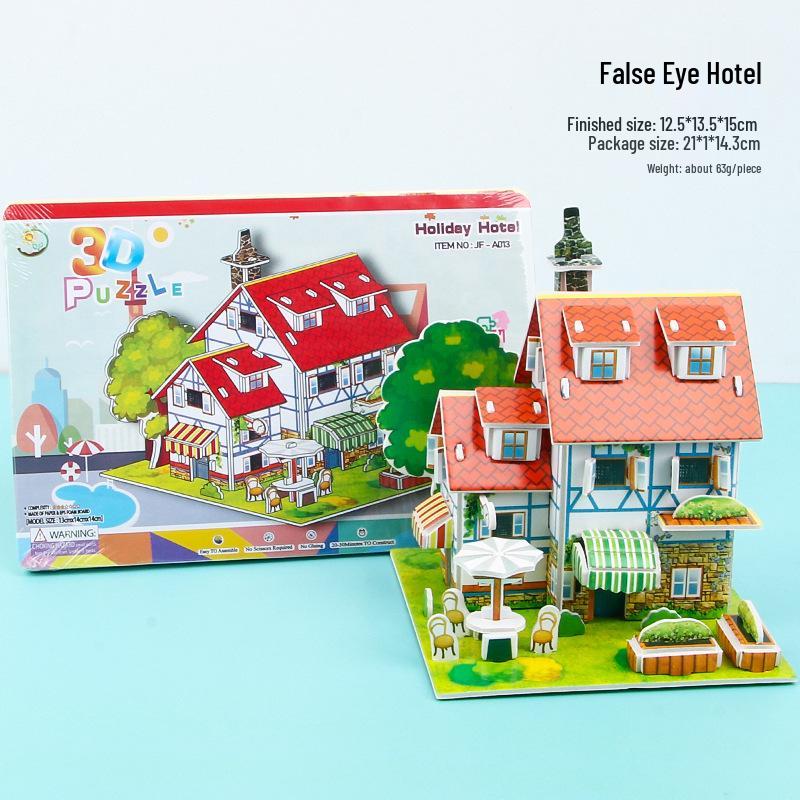 3D Stereo DIY Paper Puzzle - Handmade Small House Toy for Children Aged 3-6.