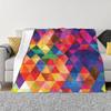 Watercolor Triangles Pattern Bright Colors Custom Gift An Ultra-Soft Micro Fleece Blanket