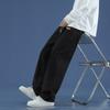 Autumn Winter Men's Black Straight Wide Leg Jeans High Street Loose Fit Denim Pants Casual Trousers Street Style
