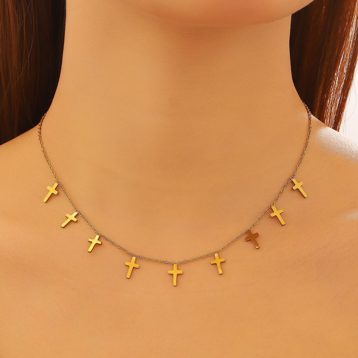 

Fashion Choker Stainless Steel Heart Star Cross Butterfly Infinity Multi Pendant Clavicle Chain Women Necklace 5