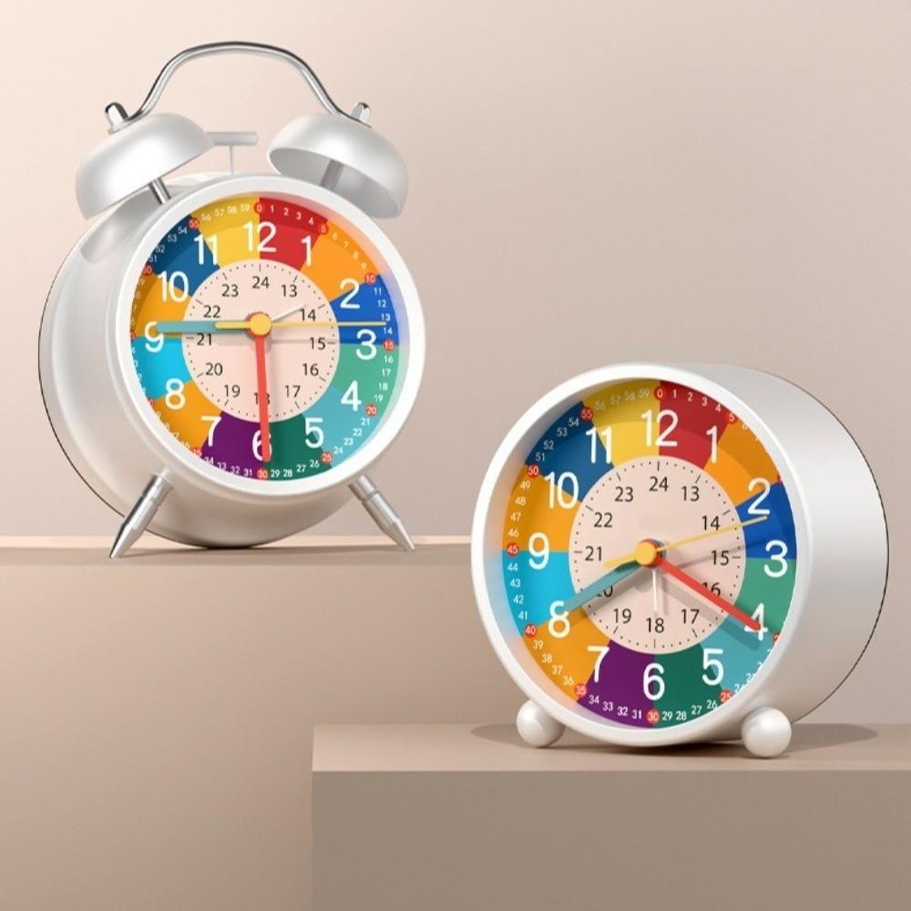 Creative Metal Alarm Clock Colorful Dual Bell Children Learning Clock Wake Up Clock Student Use