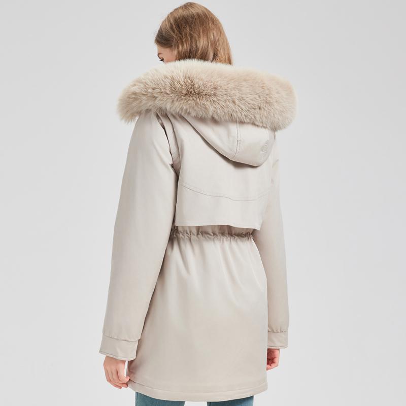 Fashion Winter Coat Female Long Parkas Hooded Faux Fur Collar Detachable Sleeves Loose Thick Warm Women's Jackets