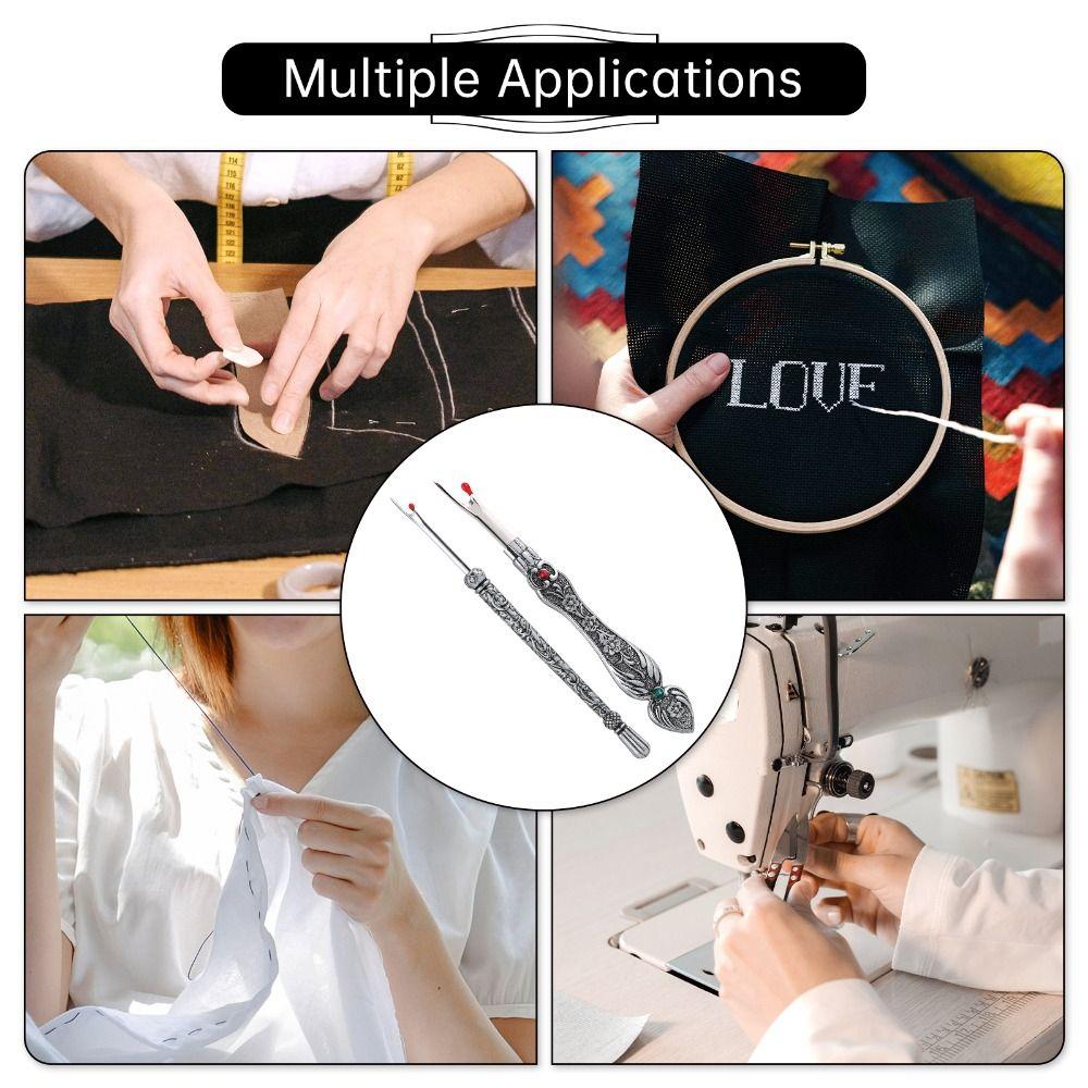 2pcs Metal Stitch Ripper European Vintage Thread Ripping Tool Handy Seam Ripper Set Sewing