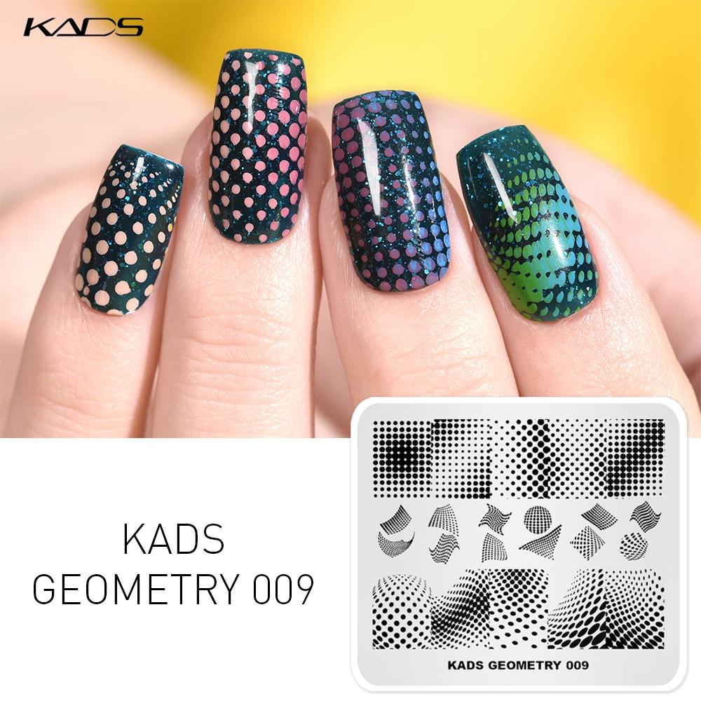 kads Nail Stamping Plates Geometry 009 3D Geometric Pattern Nail Design Stamp Nails Tools Templates