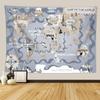 Nordic Style Animal World Map Tapestry Wall Hanging Children's Room Living Room Decor Beach Towel Thin Blanket Yoga Shawl Mat