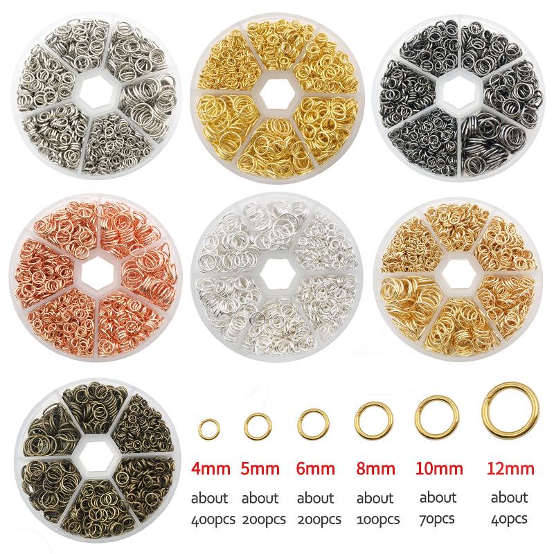 Cross Direct 1010pcs Single Loop Open Iron Jump Rings for DIY Handmade Jewelry, Boxed Accessories.