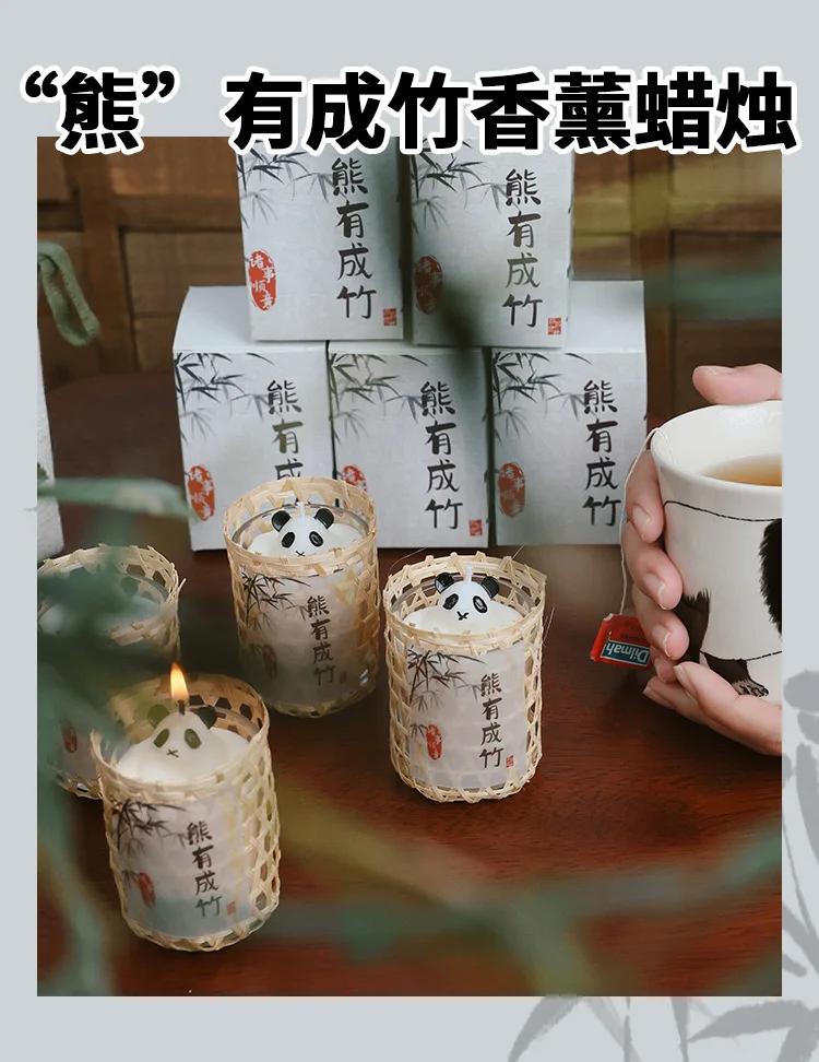 New Chinese Panda Aroma Candle Living Room Table Tabletop Decoration Home Scent Ambiance Decoration Room Art Aesthetics