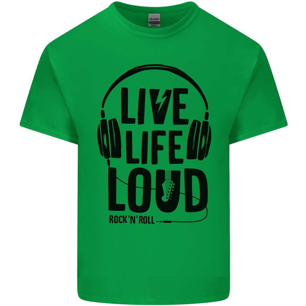 Live Life Loud Rock N Roll Guitar Music Unisexs Light Cotton TShirt