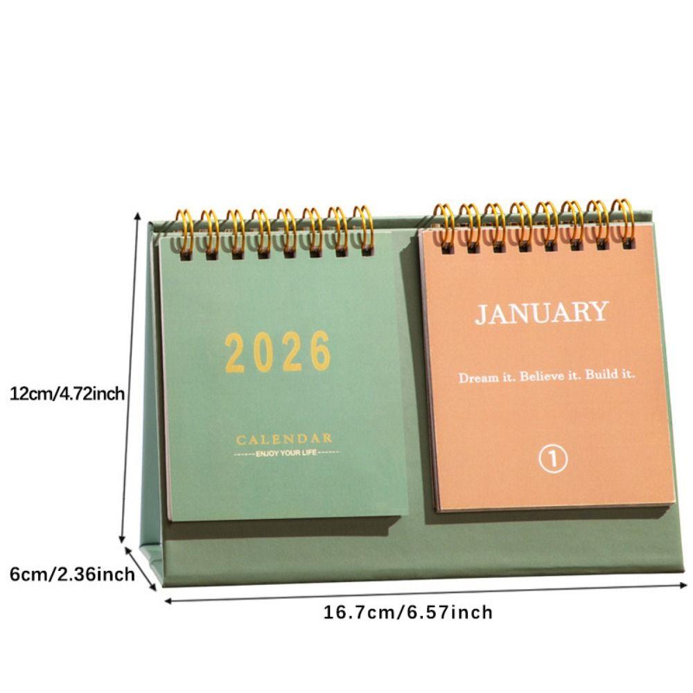 Double Sides 2026 Desktop Calendar Spiral Binding Memo Calendar Checklist Planner  Office Use