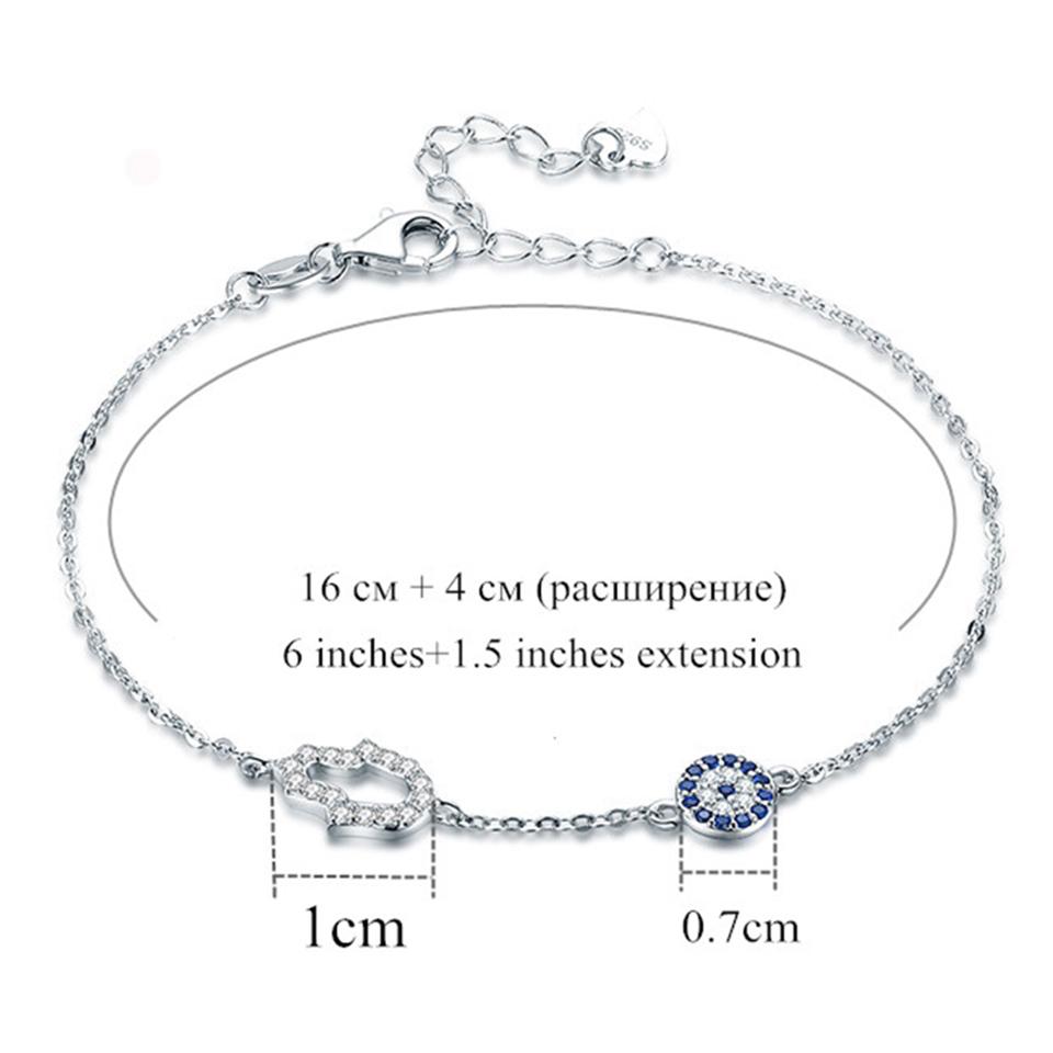TONGZHE Mode Damarmband 925 Sterling Silver Hamsa Onda Ögat Armband Turkiet Smycken Handarmband För Kvinnor Pulseras 2020