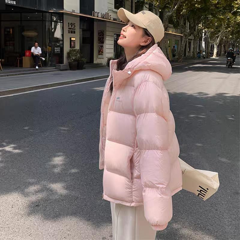Pink Down Cotton Clothes Women's Short Models New Winter Thickened Small Fashion Bread Clothes Loose and Thin