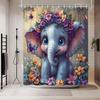 Elephant Shower Curtain Cute Forest African Wild Animal Butterfly Safari Jungle Fantasy Funny Africa Wildlife Shower Curtains