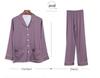 2024 Couple's Long Sleeve Pajama Set - Men's and Women's Imitation Silk for Spring and Autumn.