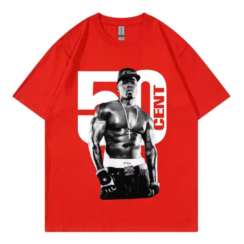 Rapper 50 Cent Graphic T Shirts Male Fashion Hip Hop Vintage Short Sleeve Tshirt Women Summer 100 Cotton Oversized Tshirts