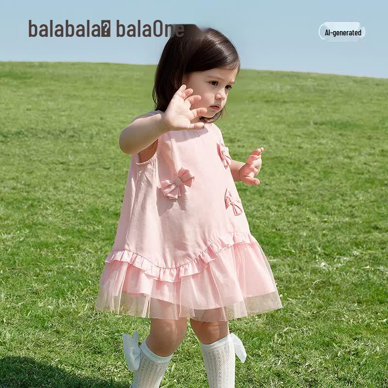 Balabala [balaOne] Baby Princess Bowknot Dress