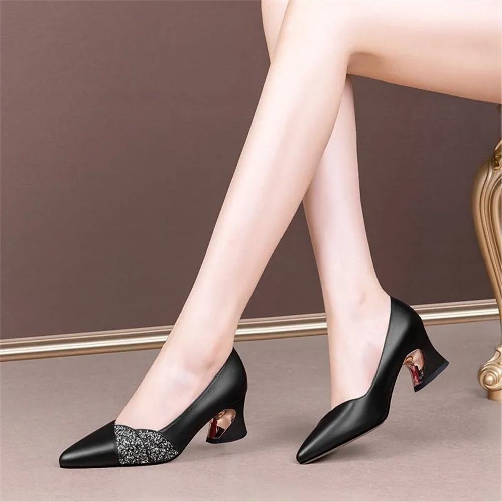 sapatos femininas women sexy party night club beige spring slip on square heel shoes lady fashion elegant pumps ab659